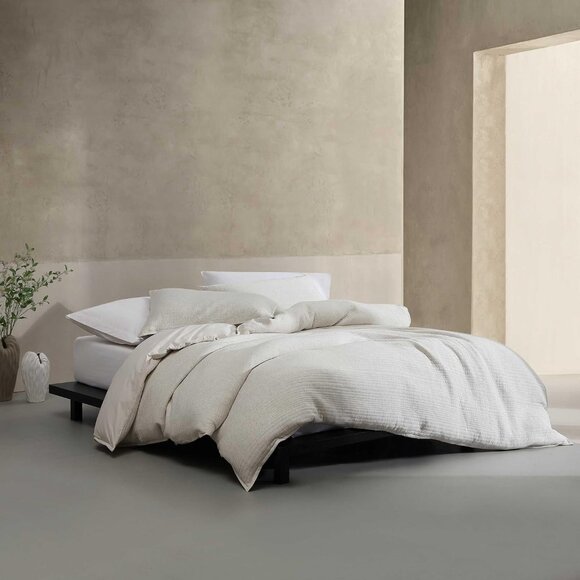 King Duvet Cover Set, Luxuriously Soft Home Decor, Modern Cotton Ribbed Matelass - Picture 6 of 8